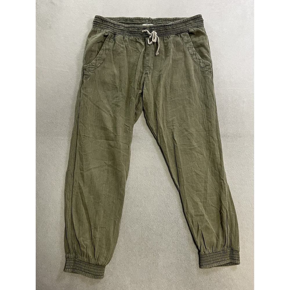 Rip Curl Classic Surf Pants Womens XL Green 100% Cotton Lightweight Joggers Boho